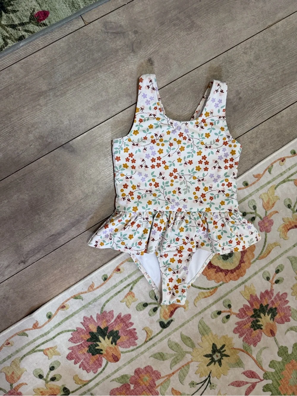 Modern Moments by Gerber Toddler Girl Swimsuit 4T Boho Floral Ruffle One-Piece